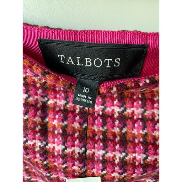 NWT Talbots Pink/Red Wool Blend Zippered Pencil Skirt- Women's Size 10 - Picture 9 of 11
